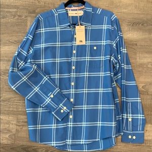 Bright blue lightweight flannel